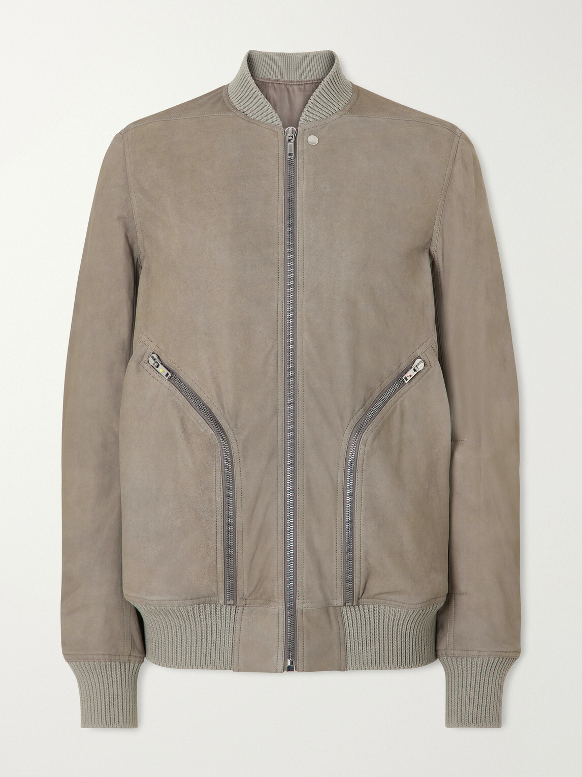 Rick Owens - Bauhaus Leather Zip-Up Flight Jacket - Gray