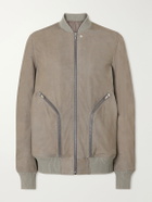 Rick Owens - Bauhaus Leather Zip-Up Flight Jacket - Gray