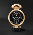 Bovet - 19Thirty Fleurier Hand-Wound 42mm 18-Karat Rose Gold and Leather Watch, Ref. No. NTR0029 - Black
