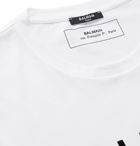 Balmain - Slim-Fit Logo-Flocked Cotton-Jersey T-Shirt - White