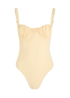 Faithfull The Brand Dinard Gathered Swimsuit Off White