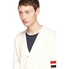 Thom Browne White Milano Stitch Four Bar Cardigan