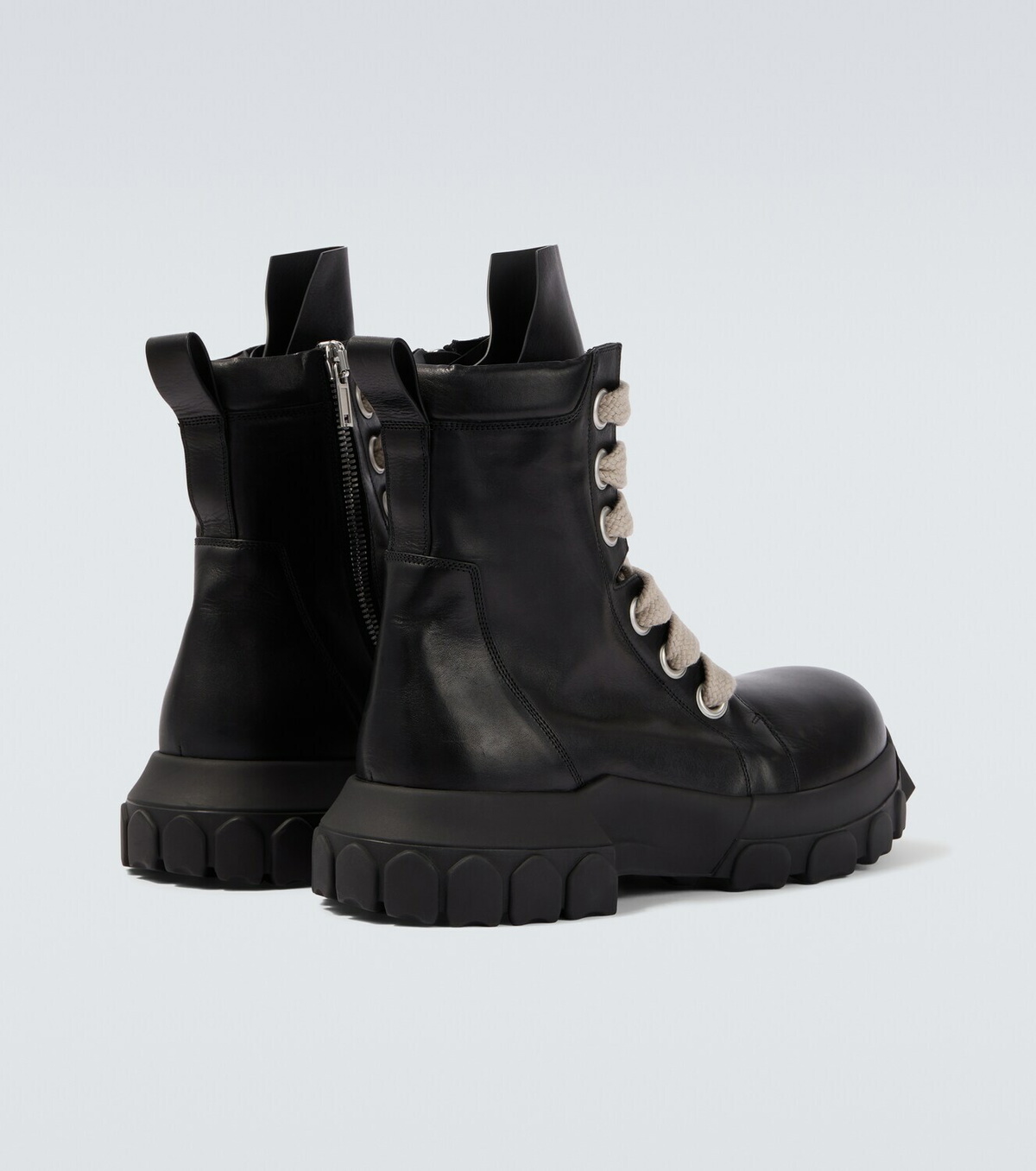 Rick Owens Jumbolace Army leather combat boots