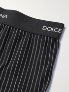 DOLCE & GABBANA - Pinstriped Stretch-Cotton Boxer Briefs - Gray - 3