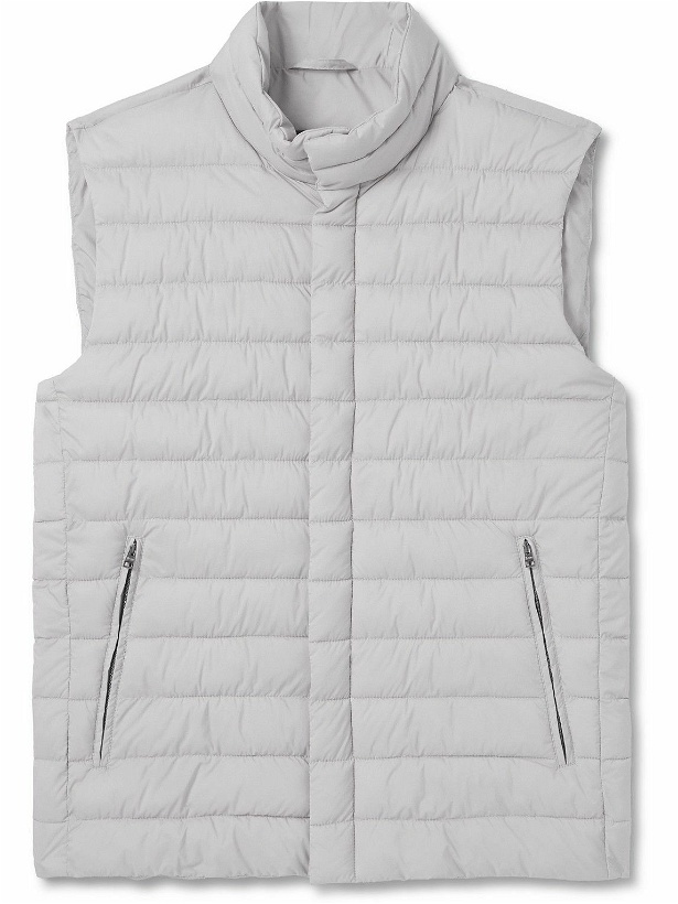 Photo: Herno - Lo Smanicato Slim-Fit Padded Quilted Nylon Gilet - Gray