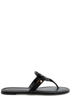 Tory Burch Miller Logo Leather Thong Sandals Black