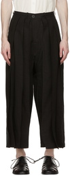 Jan-Jan Van Essche Black Linen Loose Fit Trousers