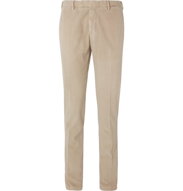 Photo: Boglioli - Sand Slim-Fit Tapered Cotton-Blend Corduroy Suit Trousers - Neutrals