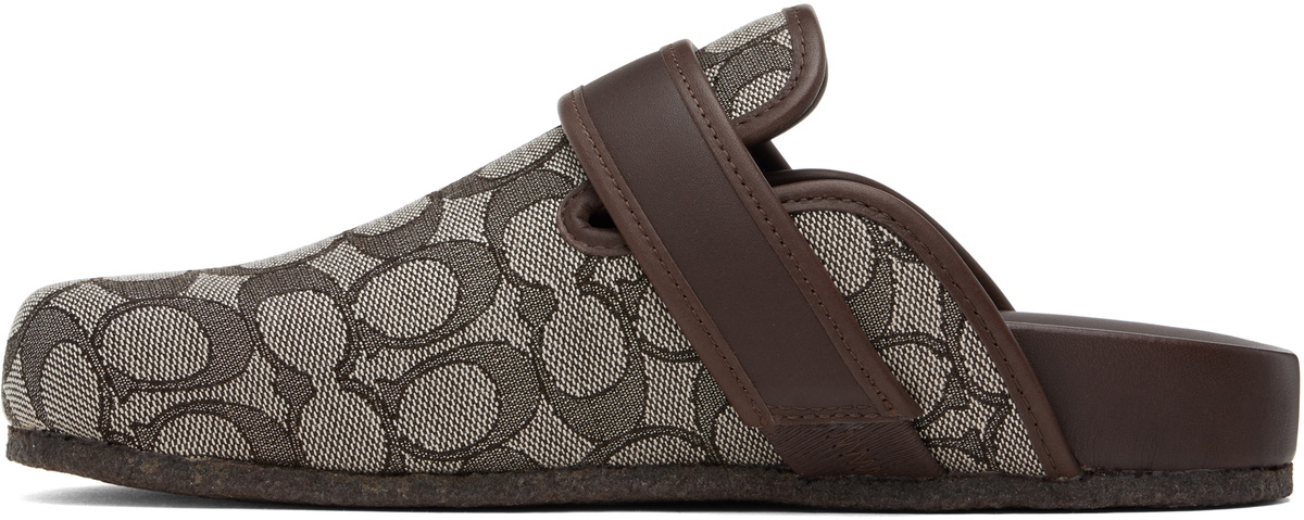 Coach 1941 Brown Blake Signature Jacquard Clog Loafers
