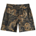 Maharishi Men's Dragon Swim Shorts in Black
