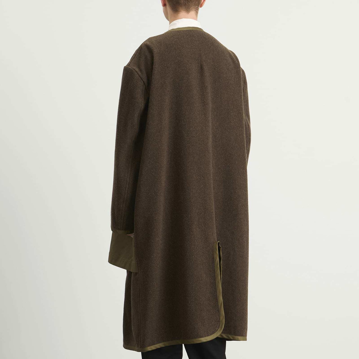 Comme des Garçons Homme Plus Men's Wool Long Line Coat in Khaki