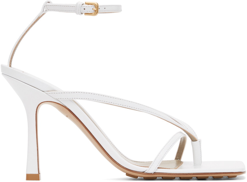 Bottega Veneta White Stretch Heeled Sandals Bottega Veneta