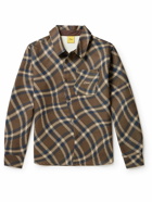 DIME - Logo-Embroidered Checked Flannel Shirt - Brown