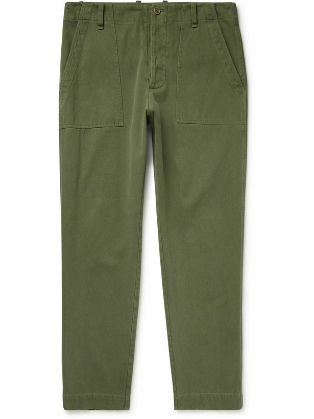 Photo: The Row - Valerio Slim-Fit Cotton-Twill Trousers - Green
