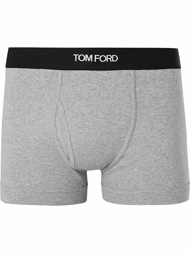 Photo: TOM FORD - Stretch-Cotton Boxer Briefs - Gray