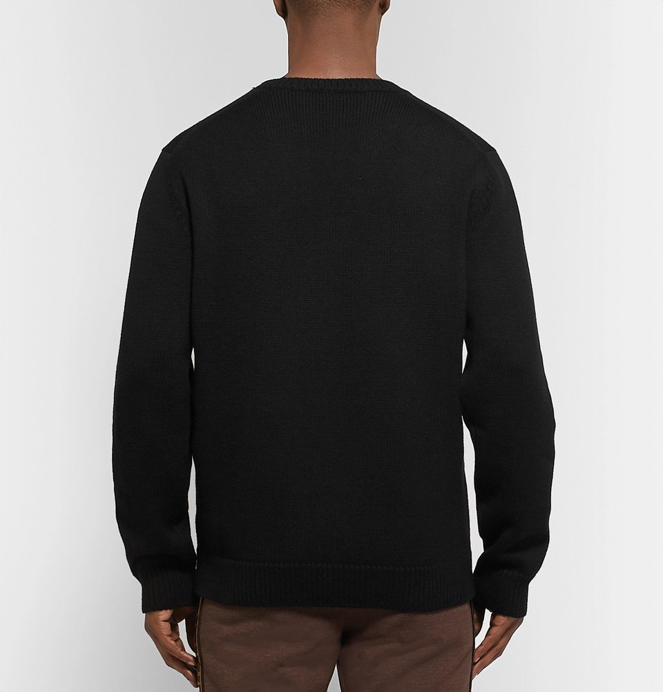 Fendi - Logo-Intarsia Wool Sweater - Men - Black