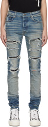 AMIRI Blue Sequin Thrasher Jeans