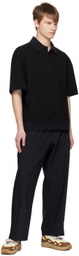 A PERSONAL NOTE 73 Black Buttoned Polo