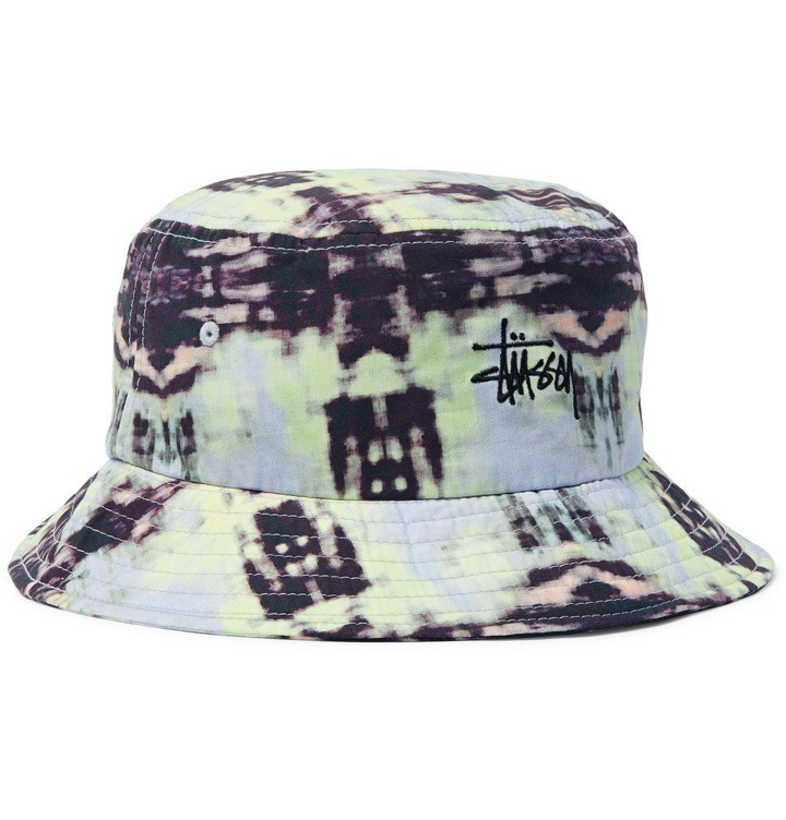 Photo: Stüssy - Leary Logo-Embroidered Tie-Dyed Cotton Bucket Hat - Multi