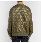 KAPITAL - Oversized Loopback Cotton-Jersey and Quilted Shell Sweatshirt - Men - Green