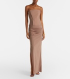 Alex Perry Semi-sheer strapless gown