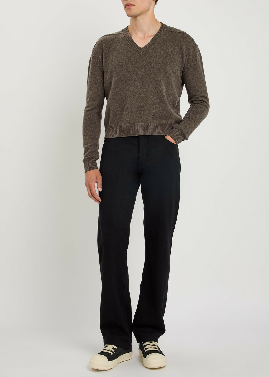 Rick Owens Tommy Cashmere and Wool-blend Jumper Brown Rick Owens