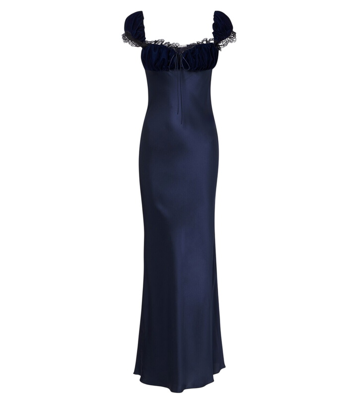 Photo: Rodarte Lace-trimmed silk satin maxi dress