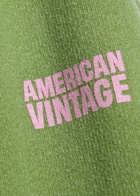 American Vintage Plizzy Logo-print Cotton Sweatshirt Light Green