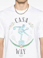 Casablanca White Sport Print Organic Cotton T-Shirt