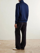 Kiton - Cotton and Silk-Blend Zip-Up Sweater - Blue