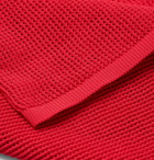 BOTTEGA VENETA - Slim-Fit Open-Knit Polo Shirt - Red