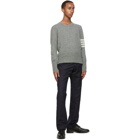 Thom Browne Grey Wool Jersey Knit 4-Bar Sweater