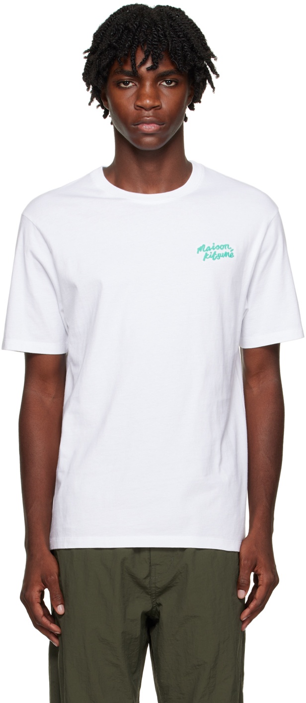 Maison Kitsuné White Handwriting T-Shirt Maison Kitsune