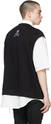 mastermind WORLD White & Black Boxy Collar Short Sleeve Sweatshirt