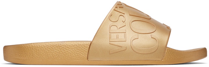 Photo: Versace Jeans Couture Gold Logo Slides