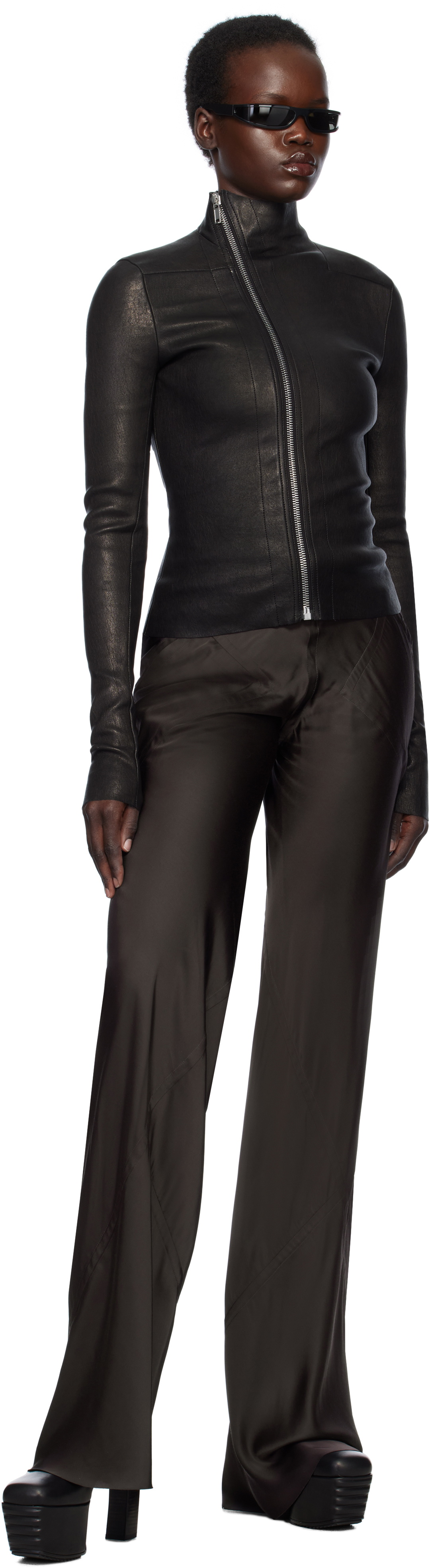 Rick Owens Black Hollywood Gary Leather Jacket
