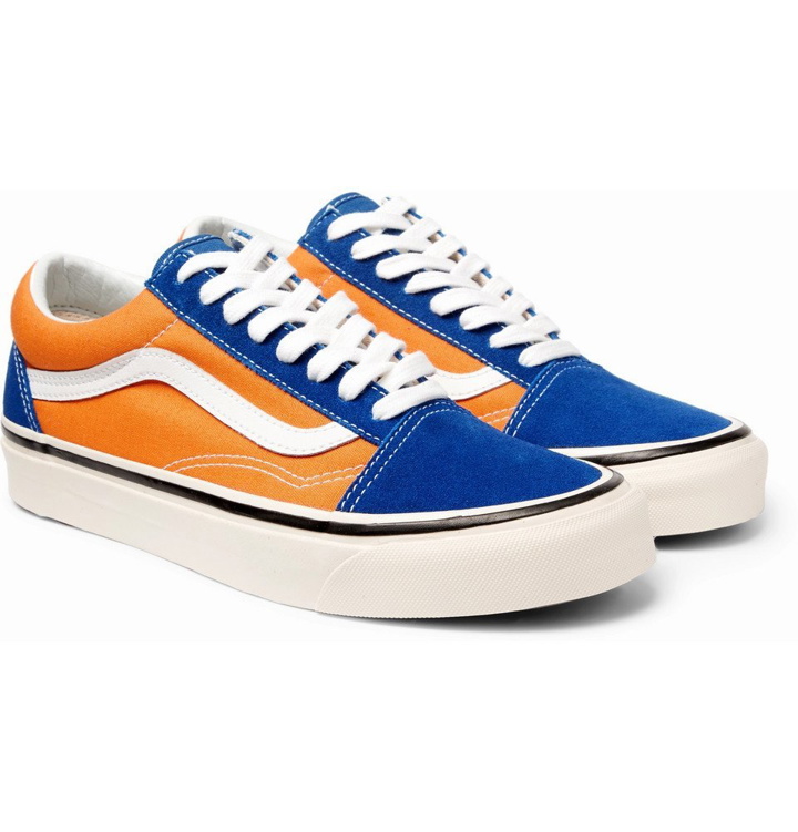 Photo: Vans - Anaheim Old Skool 36 Leather-Trimmed Canvas and Suede Sneakers - Men - Blue