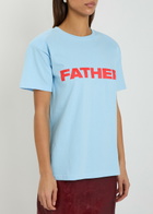 Bettter Father Printed Cotton T-shirt Blue