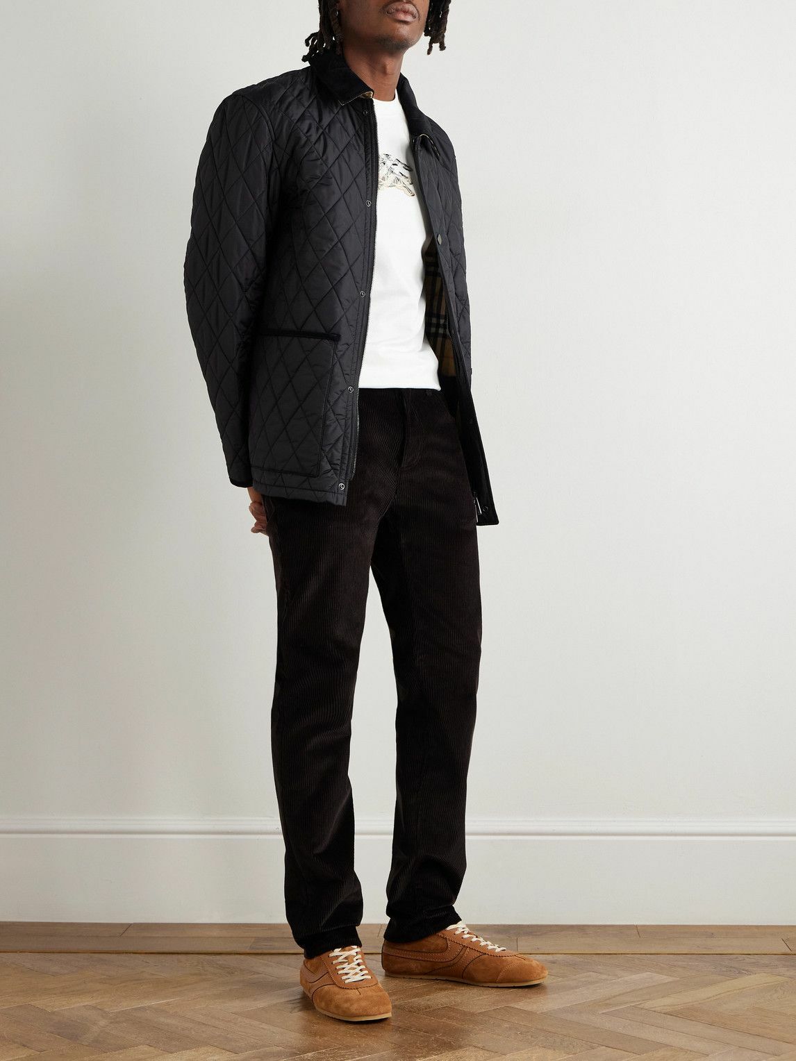 Burberry - Fred Straight-Leg Cotton-Corduroy Trousers - Brown
