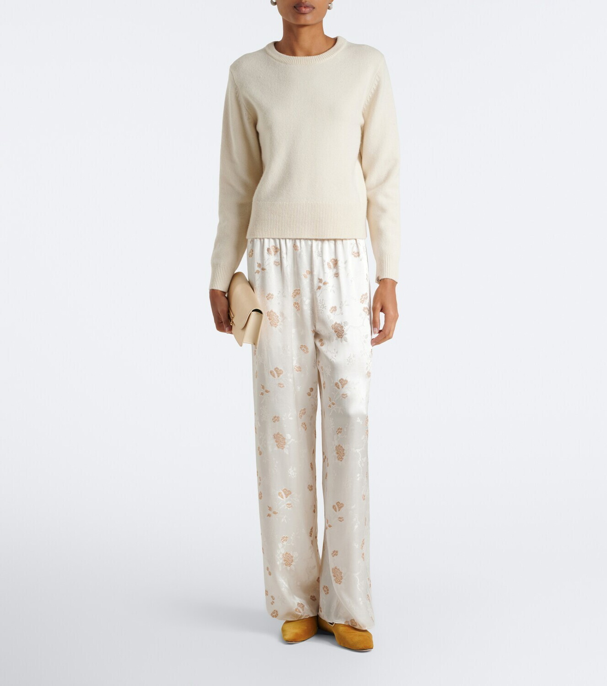 Dôen Lavona floral jacquard wide-leg pants