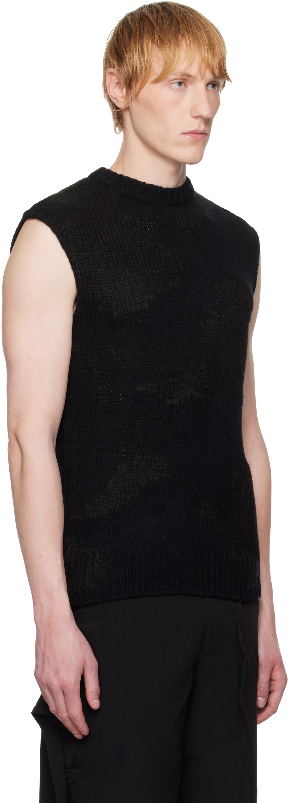 HELIOT EMIL Black Ophiolite Knit Vest