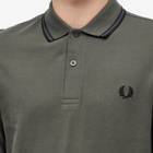 Fred Perry Men's Long Sleeve Twin Tipped Polo Shirt in Field Green