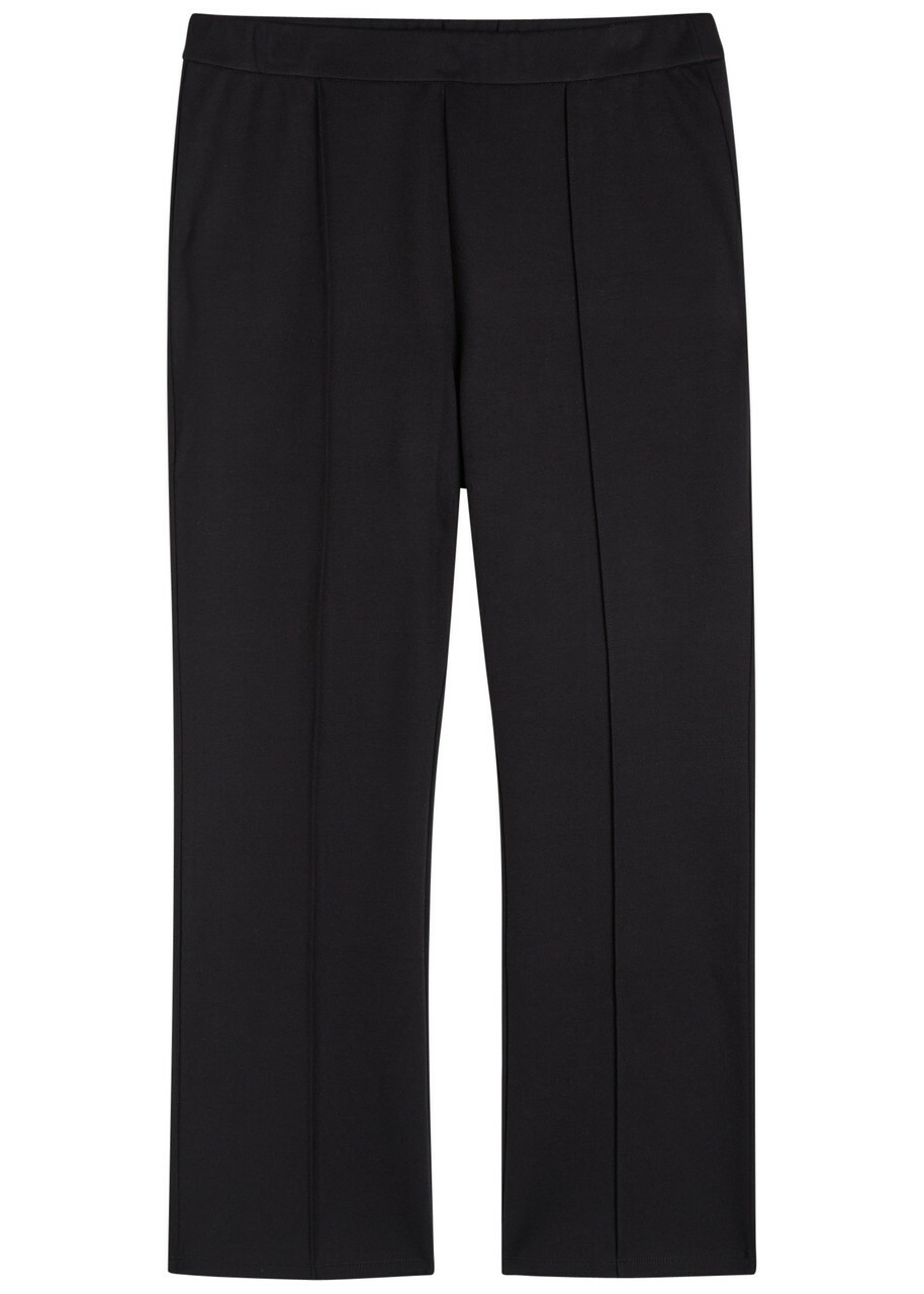 Eileen Fisher Cropped Straight-leg cut Jersey Trousers Black