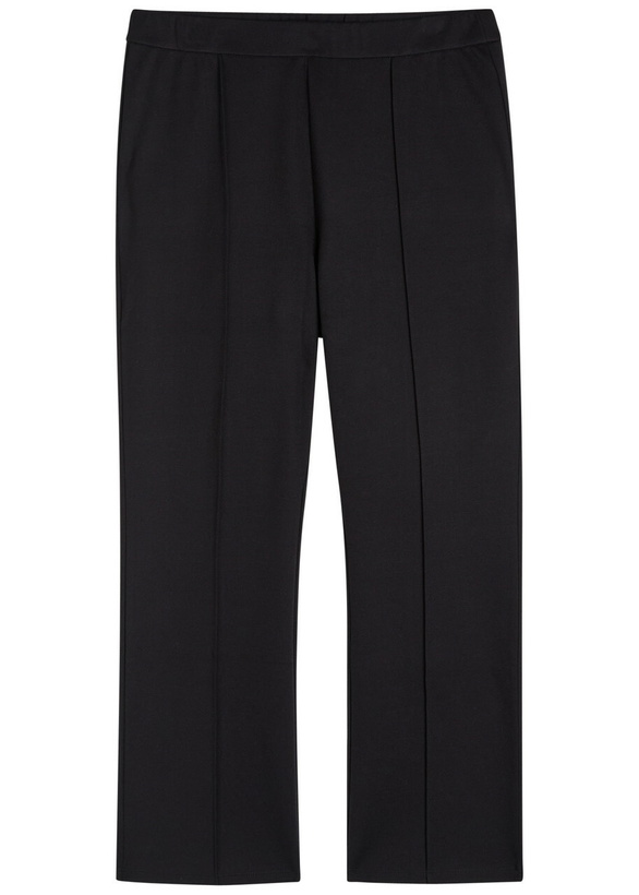 Photo: Eileen Fisher Cropped Straight-leg cut Jersey Trousers Black