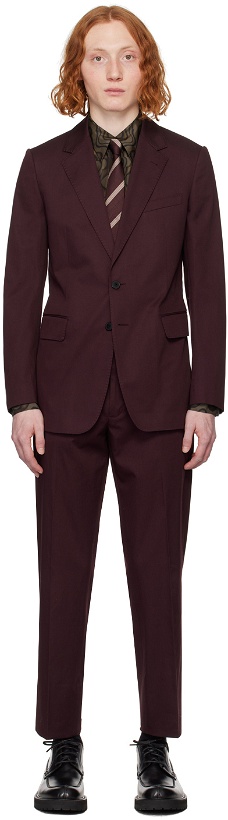 Photo: Dries Van Noten Burgundy Soft Constructed Suit