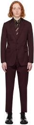 Dries Van Noten Burgundy Soft Constructed Suit