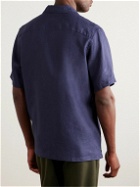Kingsman - Camp-Collar Linen Shirt - Blue