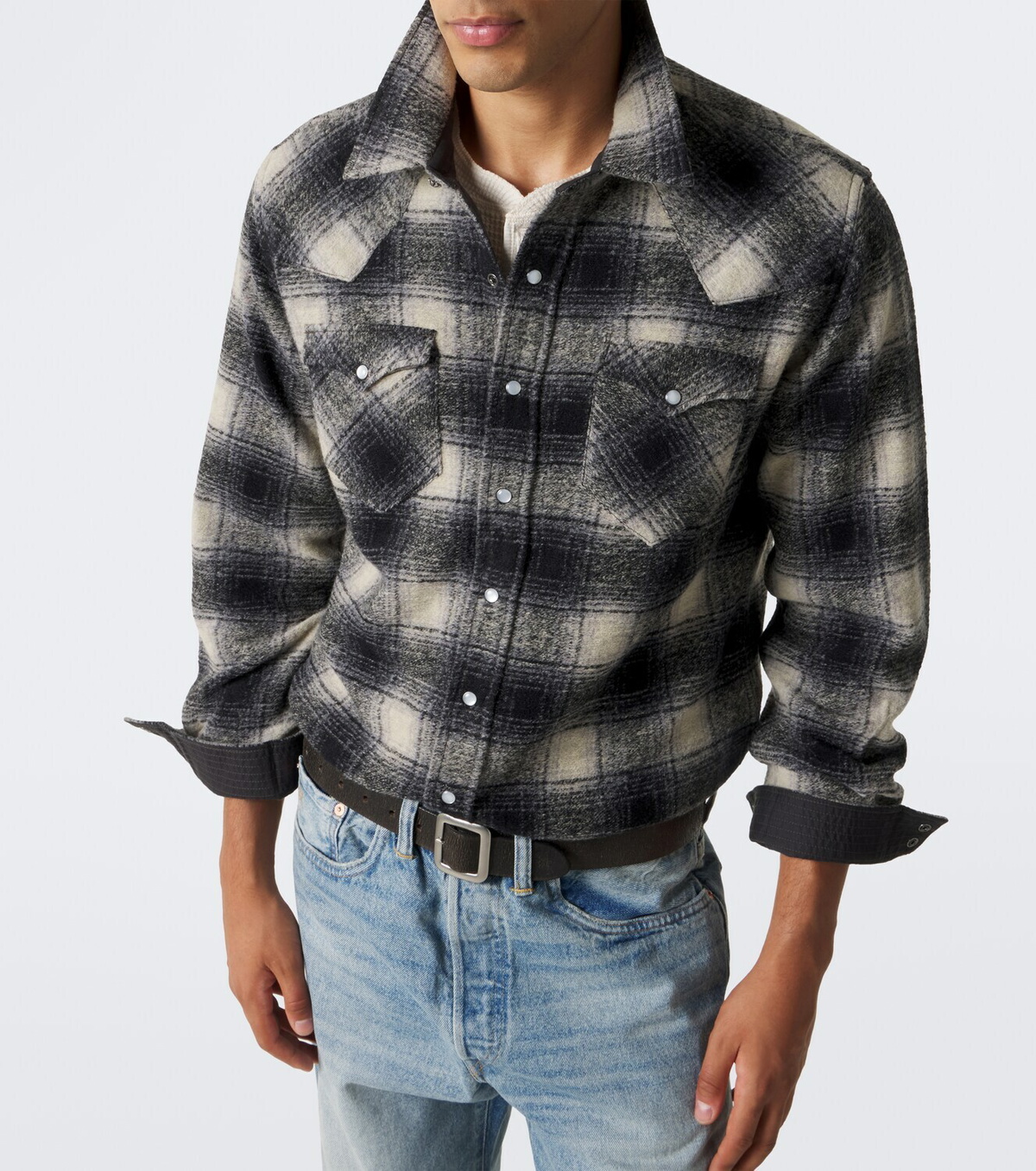 RRL Plaid wool-blend flannel shirt