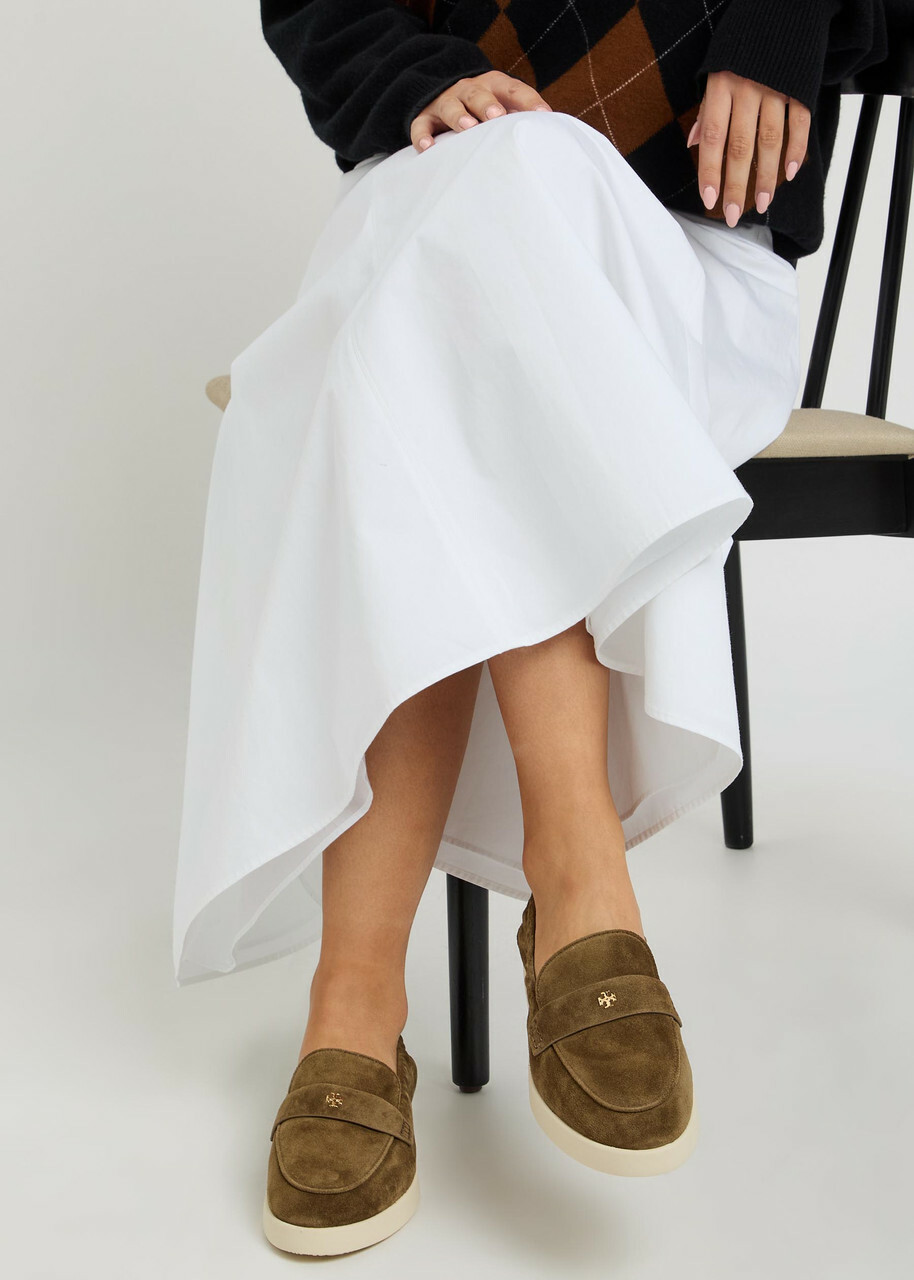 Tory Burch Ballet Sport Suede Loafers Khaki