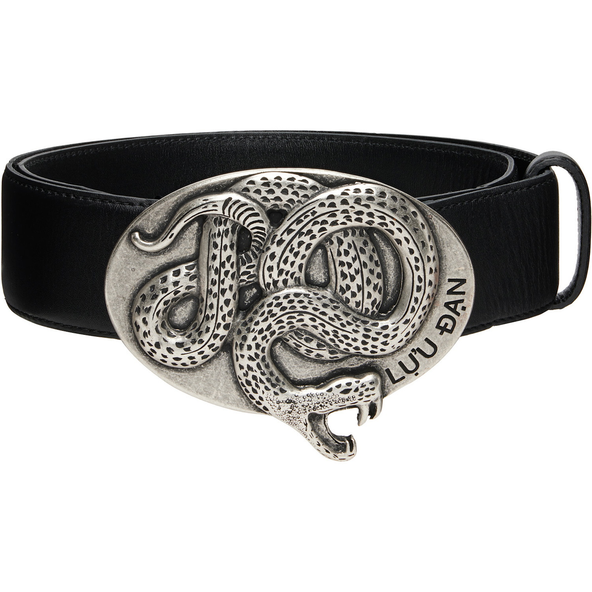 LU'U DAN Black Twisted Snake Cowboy Belt